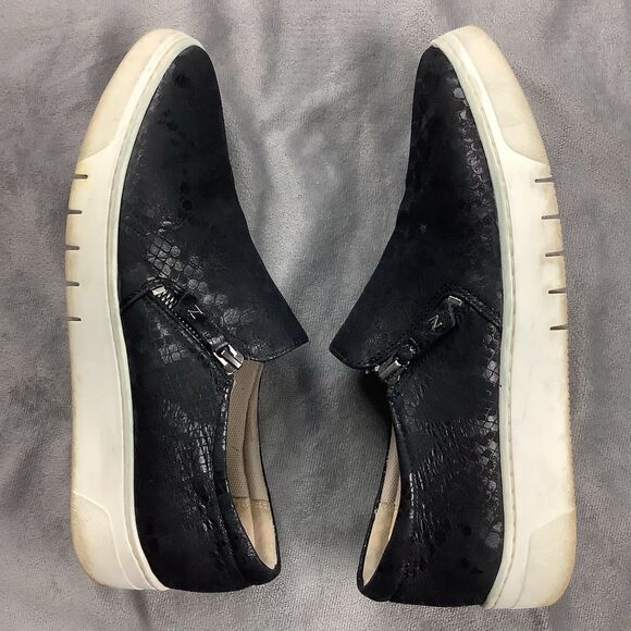 Naturalizer Hawthorn Slip On Sneaker Shoes Women's 10 M Black Leather Croc Snake - Picture 5 of 12